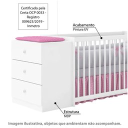 Berço Cômoda Gutti Branco Atóxico Móveis Estrela - 2