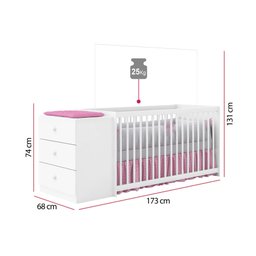 Berço Cômoda Gutti Branco Atóxico Móveis Estrela - 4