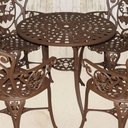 Ver imagem 6 de Conjunto de Mesa Jardim e Piscina 4 Cadeira Aluminio Fundido Marrom