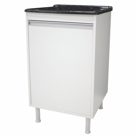 Balcão de Lavanderia 100% Mdf com Tanque de Marmorite 30lt