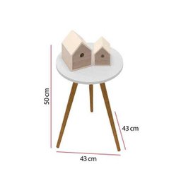 Mesa de Apoio Lateral Infantil Melody Pés Palito Branca Móveis Estrela - 2