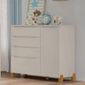 Cômoda Infantil Melody Decor 4 Gavetas 1 Porta Off White Móveis Estrela - 1
