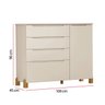 Cômoda Infantil Melody Decor 4 Gavetas 1 Porta Off White Móveis Estrela - 5