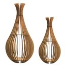Ver imagem 1 de Abajur Grande de Chão GOTAS DE ORVALHO MDF Luminária -:Marrom/Kit com 2 - 90x40cm e 75x40cm