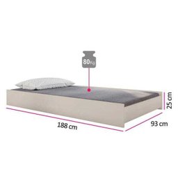 Cama Auxiliar Gavetão Amore Off White Móveis Estrela - 3