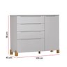 Cômoda Infantil Melody Decor 4 Gavetas 1 Porta Branco Móveis Estrela - 5