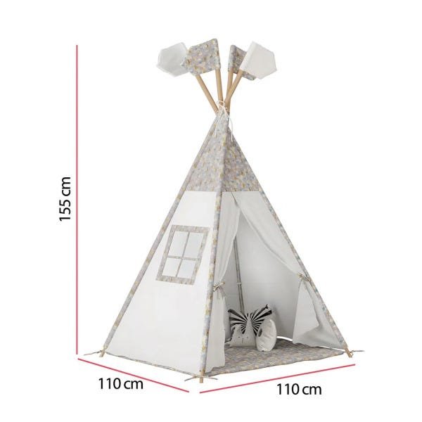 Cabana Tenda Infantil Mundo Mágico com Acolchoado Luz de LED Estrela - 4
