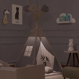 Cabana Tenda Infantil Mundo Mágico com Acolchoado Luz de LED Estrela - 1 Cabana Tenda Infantil Mundo Mágico com Acolchoado Luz de LED Estrela - 1