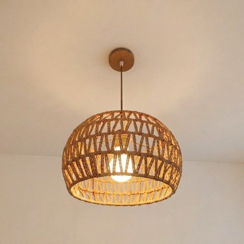 Pendente Corda Sisal Náutica com LED Branco Quente Bivolt