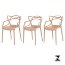 Ver imagem 1 de Kit 3 Cadeiras Allegra Nude Sala Cozinha Jantar