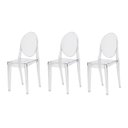 Ver imagem 1 de Kit 3 Cadeiras Victoria Ghost Transparente Sala Cozinha Jantar