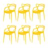 Kit 6 Cadeiras Allegra Amarela Sala Cozinha Jantar - 1