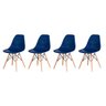 Kit 4 Cadeiras Charles Eames Eiffel Azul Marinho Base Madeira Sala Cozinha Jantar - 1