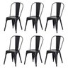 Kiti 6 Cadeiras Tolix Iron Design Preto Aço Industrial Sala Cozinha Jantar Bar - 1