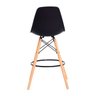 Kit 2 Banquetas Alta Eiffel Eames Preta Base Madeira Cozinha Bar Bistrô Bancada - 5