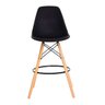 Kit 2 Banquetas Alta Eiffel Eames Preta Base Madeira Cozinha Bar Bistrô Bancada - 3