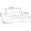 Ver imagem 4 de Sofá Retrátil Reclinável para Sala 3 Lugares 210cm Vincent F04 Veludo Marrom Escuro - Lyam Decor