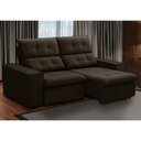 Ver imagem 2 de Sofá Retrátil Reclinável para Sala 3 Lugares 210cm Vincent F04 Veludo Marrom Escuro - Lyam Decor