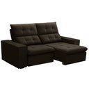 Ver imagem 1 de Sofá Retrátil Reclinável para Sala 3 Lugares 210cm Vincent F04 Veludo Marrom Escuro - Lyam Decor