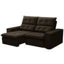 Ver imagem 7 de Sofá Retrátil Reclinável para Sala 3 Lugares 210cm Vincent F04 Veludo Marrom Escuro - Lyam Decor