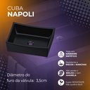 Ver imagem 2 de Cuba Sobrepor Banheiro de Cerâmica Napoli Mármore Sintético:Preto