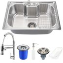 Ver imagem 1 de Cuba para Cozinha Pia Inox com Lixeira e Acessórios Carajás e Torneira pra Cozinha Gourmet