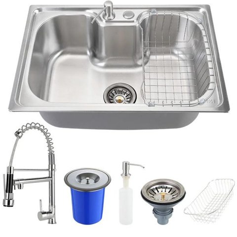 Cuba para Cozinha Pia Inox com Lixeira e Acessórios Carajás e Torneira pra Cozinha Gourmet