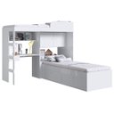 Ver imagem 3 de Conjunto Cama de Solteiro com Baú e Cama Alta Lion com Escada e Escrivaninha Branco Cj038 Art In Móv