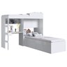 Conjunto Cama de Solteiro com Baú e Cama Alta Lion com Escada e Escrivaninha Branco Cj038 Art In Móv - 3
