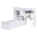 Ver imagem 5 de Conjunto Cama de Solteiro com Baú e Cama Alta Lion com Escada e Escrivaninha Branco Cj038 Art In Móv