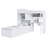 Conjunto Cama de Solteiro com Baú e Cama Alta Lion com Escada e Escrivaninha Branco Cj038 Art In Móv - 5