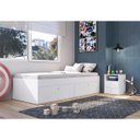 Ver imagem 1 de Cama de Solteiro 78cm com Mesa de Cabeceira Tokio Branco Cj042 Art In Móveis