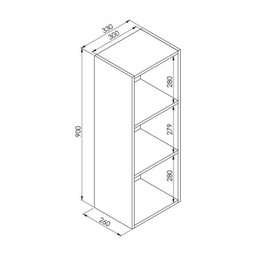 Nicho Parede Vertical Organizador Multiuso Funcionale - Art In - Preto - 3