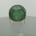 Ver imagem 5 de Vaso Decorativo de Vidro Verde 21x15x15cm Enfeite Sala Mesa Estante Aparador