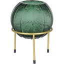 Ver imagem 1 de Vaso Decorativo de Vidro Verde 21x15x15cm Enfeite Sala Mesa Estante Aparador