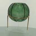 Ver imagem 3 de Vaso Decorativo de Vidro Verde 21x15x15cm Enfeite Sala Mesa Estante Aparador