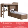 Conjunto Cama de Solteiro com Baú e Cama Alta Lion com Escada e Escrivaninha Montana Cj038 Art In Mó - 2
