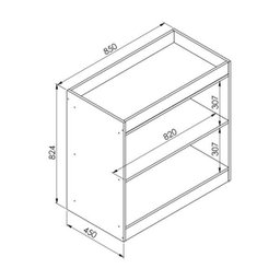 Trocador de Fraldas Amore 85x45cm 02 Prateleiras Tr1080 Meu Fofinho - Branco - 3