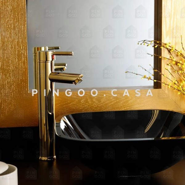 Torneira para banheiro cascata Misturador Monocomando Alta Xingu Pingoo.casa - Dourado - Cromo - Dou - 2