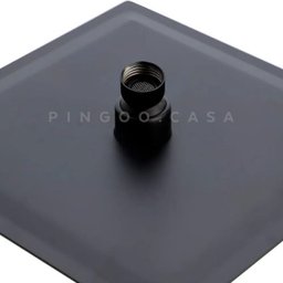 Ducha Chuveiro Inox 20 com Braço 40cm Mundaú Pingoo.casa - Preto - 4