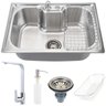 Cuba para cozinha gourmet pia inox com acessórios carajás e Torneira para cozinha gourmet - 1