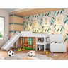 Conjunto Cama Infantil 88cm com Escorregador e Baú 2pc Branco Cj039 Meu Fofinho - 3
