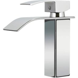 Torneira para Banheiro Cascata Misturador Monocomando Baixa Paraná Pingoo.Casa - Cromado - Cinza Cla - 1