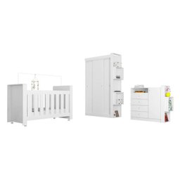 Quarto Infantil com Berço Doce Cheiro - Art In - Branco - 3