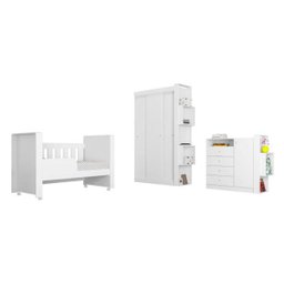Quarto Infantil com Berço Doce Cheiro - Art In - Branco - 4