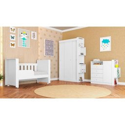 Quarto Infantil com Berço Doce Cheiro - Art In - Branco - 2