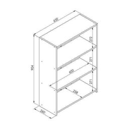Estante para Livros Multiuso Organizadora Baixa 63cm Funcionale Mo040 Art In Móveis - Branco - 3