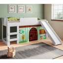 Ver imagem 5 de Cama Infantil 185,2cm com Escorregador, Escada e Cortina Diversão Branco CM090 Meu Fofinho