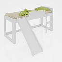 Ver imagem 3 de Cama Infantil 185,2cm com Escorregador, Escada e Cortina Diversão Branco CM090 Meu Fofinho