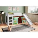 Ver imagem 4 de Cama Infantil 185,2cm com Escorregador, Escada e Cortina Diversão Branco Cm090 Meu Fofinho